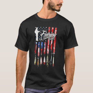 Camiseta Bandeira Americana Pesca Me Faz Feliz Amantes da P
