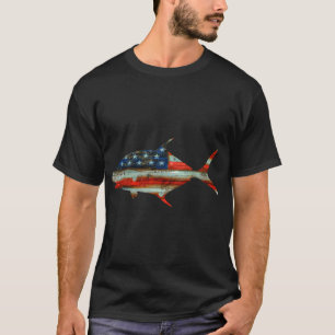 Camiseta Bandeira Americana Pescadores Amantes Pescador Div
