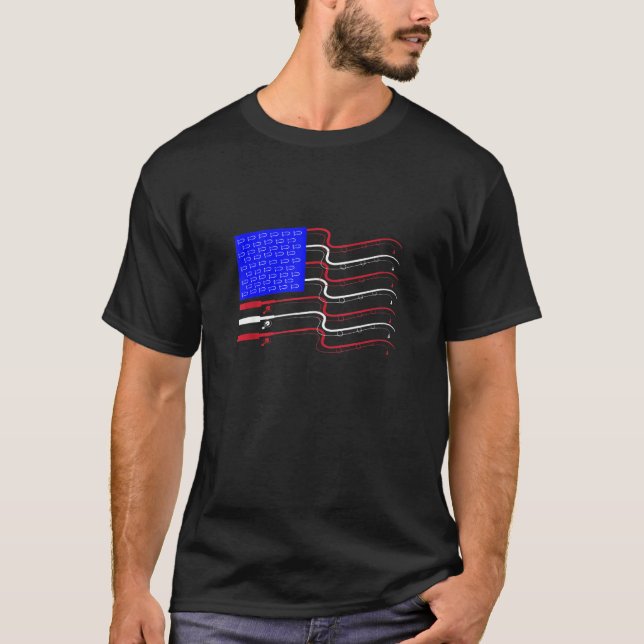 Camiseta Bandeira Americana Pescar Rods Legal Usa Tee (Frente)