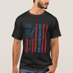Camiseta Bandeira Americana Phlebotomist Dia 4 De Julho