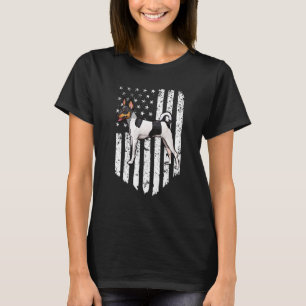 Camiseta Bandeira Americana Preto Branco Toy Fox Terrier 4 