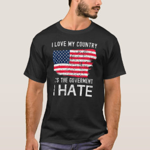 Camiseta Bandeira Americana Que Amo O Meu País É O Governo