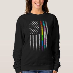Camiseta Bandeira Americana Rainbow Homossexual Rights LGBT