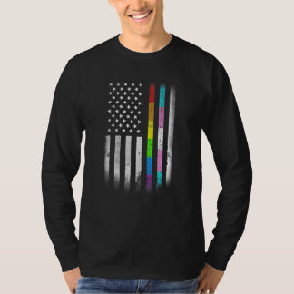 Camiseta Bandeira Americana Rainbow Homossexual Rights LGBT