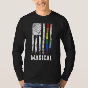 Camiseta Bandeira Americana Rainbow Magic Gay Lgbtq Lgbt Pr