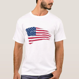 Camiseta Bandeira Americana Rasgada