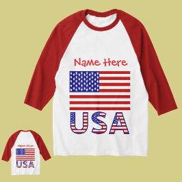 Camiseta Bandeira americana Red Personalized Men