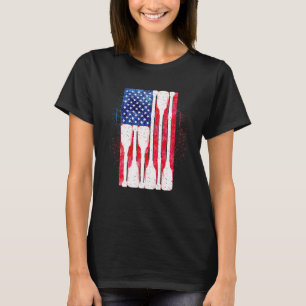 Camiseta Bandeira Americana Removendo Oar Cute Tripulação A