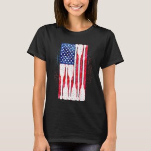 Camiseta Bandeira Americana Removendo Oar Cute Tripulação A