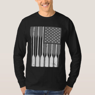 Camiseta Bandeira Americana Removendo Oar Cute Tripulação A