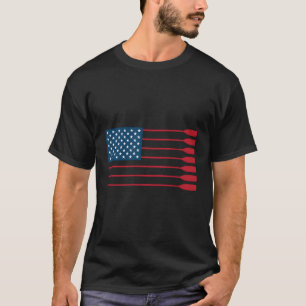 Camiseta Bandeira Americana Removendo Rowes de Oar Paddle