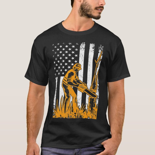 Camiseta Bandeira Americana Retroarborista 4 De Julho Ameri (Frente)