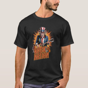 Camiseta Bandeira Americana Rocker Tio Sam 4 de Julho