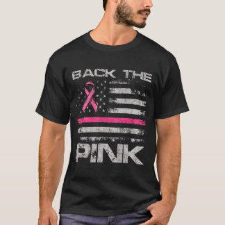 Camiseta Bandeira Americana Rosa Apoiando a Conscientização
