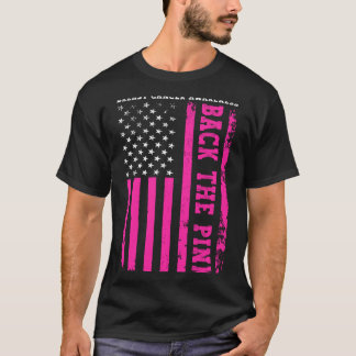 Camiseta Bandeira Americana Rosa Câncer de Mama