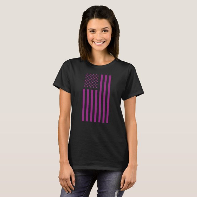 Camiseta Bandeira Americana Roxa  (Frente Completa)