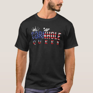 Camiseta Bandeira Americana Saco de Feijão Cornhole Rainha