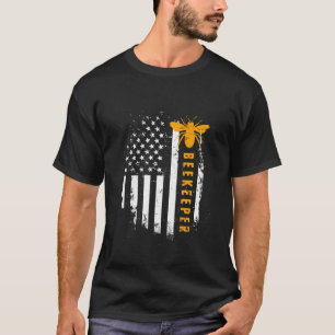 Camiseta Bandeira Americana Salva Colmeia de Abelhas