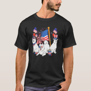 Camiseta Bandeira Americana Samoyed Dog Figurume 4 De Julho