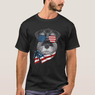 Camiseta Bandeira Americana Schnauzer Patriótico 4 De Julh