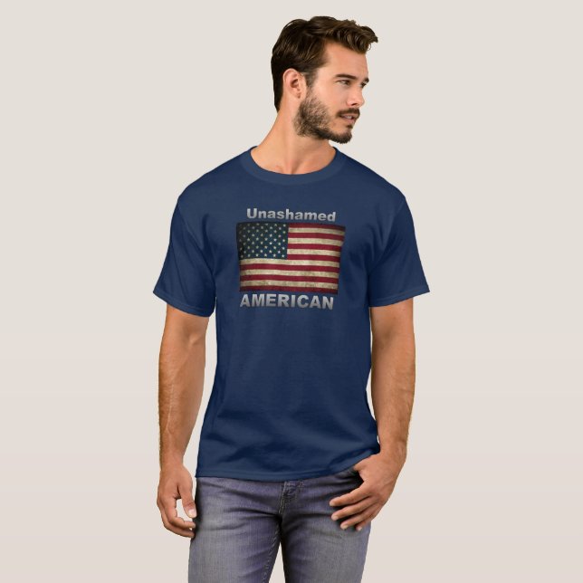 Camiseta Bandeira AMERICANA sem vergonha (Frente Completa)