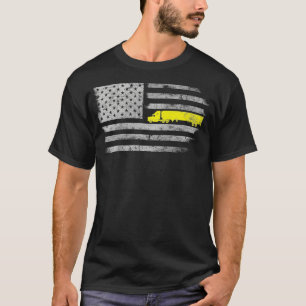Camiseta Bandeira Americana Semi Caminhão EUA Motorista de 