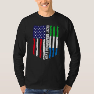 Camiseta Bandeira Americana Serra Leoa Melhor Avó Nunca