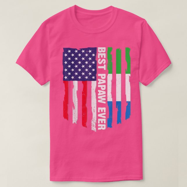Camiseta Bandeira Americana Serra Leoa Melhor Papax Ever Fa (Frente do Design)