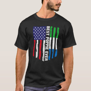 Camiseta Bandeira Americana Serra Leoa Melhor Poppie Nunca