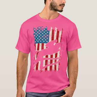 Camiseta Bandeira Americana Show de Cavalos Saltando Equest