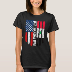 Camiseta Bandeira Americana Síria: A melhor avó da família