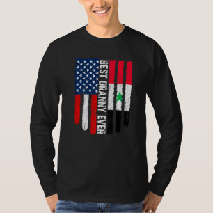 Camiseta Bandeira Americana Síria: A melhor avó da família