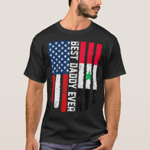 Camiseta Bandeira Americana Síria Melhor Pai