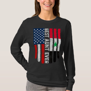 Camiseta Bandeira Americana Síria: Melhor Tia Nunca Família