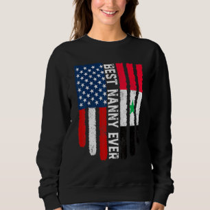 Camiseta Bandeira Americana Síria Sinalizador Melhor Nanny 