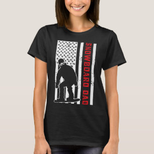 Camiseta Bandeira Americana Snowboard Pai Snowboarder Papa 