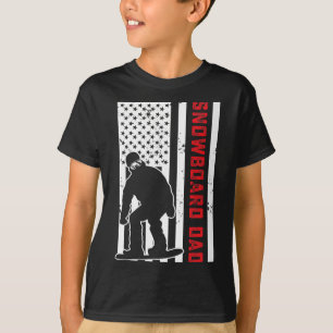 Camiseta Bandeira Americana Snowboard Pai Snowboarder Papa