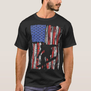 Camiseta Bandeira Americana Snowboard Snowboard Rider 