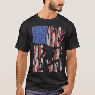 Camiseta Bandeira Americana Snowboard Snowboard Rider