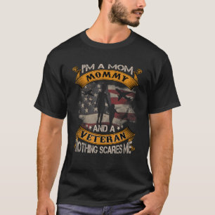 Camiseta Bandeira Americana Sou Uma Mamãe Mãe E Um Veterano
