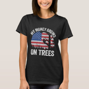 Camiseta Bandeira Americana Subindo Árvore Arborista Meu Di