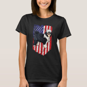Camiseta Bandeira Americana Terrier Tibetano 4 De Julho EUA