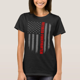 Camiseta Bandeira Americana Thin Red Line Bombeiro Aposenta