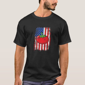 Camiseta Bandeira Americana Tomato Whisperer Adora Crescer 
