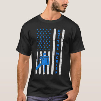 Camiseta Bandeira Americana Trabalhador Postal Entrega Cart