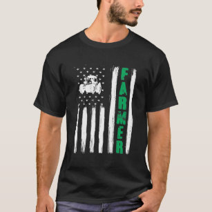 Camiseta Bandeira Americana Trator Patriótico EUA Orgulhoso