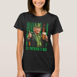 Camiseta Bandeira Americana Trump 2025 Vintage Dia de São P