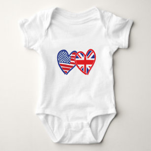 Camiseta Bandeira Americana/Union Jack Flag Hearts
