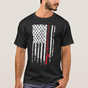 Camiseta Bandeira Americana Usa Pesca Arroz Funny Pesca Vin