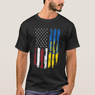 Camiseta Bandeira Americana Usa Ucrânia Raízes